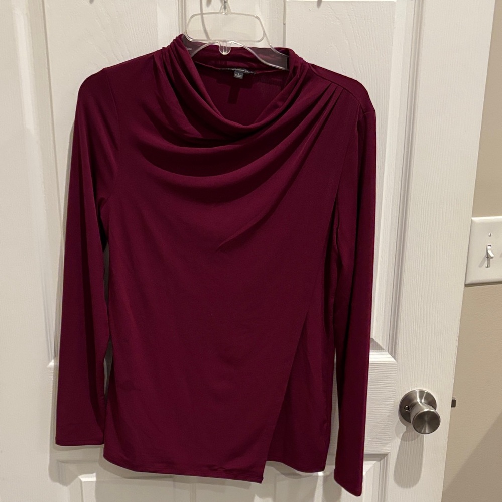 Adrianna Papell Deep Red Cowl Neck Top